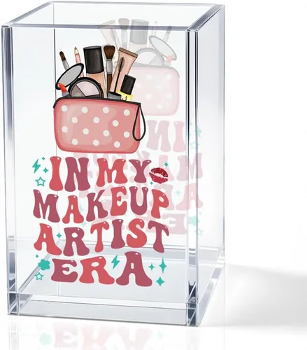 Vista 8 de I Came I Saw I - Soporte para cosméticos de acrílico contorneado, divertido soporte para brochas de maquillaje floral, regalos para cosmetólogas