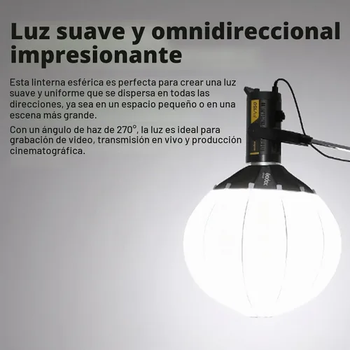 Vista 7 de Godox CS-65D - Modificador de luz suave de linterna de 25.6 in con falda reflectante de sombreado + bolsa de transporte, difusor de softbox