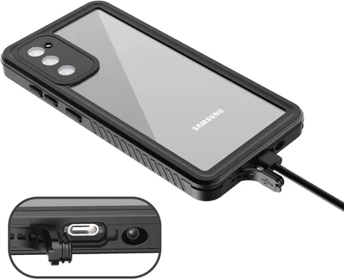 Vista 4 de DINGXIN Funda impermeable para Galaxy S20 FE 5G con certificación IP68, a prueba de golpes, a prueba de polvo, a prueba de nieve, funda resistente