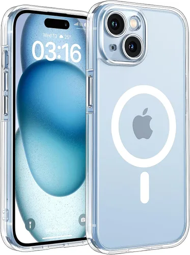 Vista 107 de TOCOL Funda para iPhone 11, compatible con Magsafe, protección completa de cámara, imanes integrados, protección contra caídas, funda translúcida