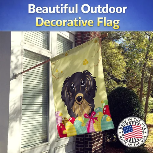 Vista 499 de Caroline's Treasures BB1923GF Bandera decorativa para jardín con diseño de Border Collie, para caza de huevos de Pascua, para jardín, jardín, patio