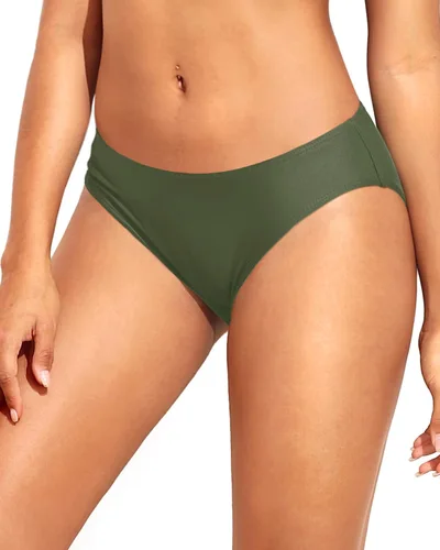 Vista 16 de Tempt Me Parte inferior de bikini con tiras para mujer, cobertura completa, parte inferior de traje de baño, parte inferior de bikini Negro-2