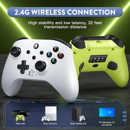 Vista 2 de Control inalámbrico Xbox compatible con Xbox One, Xbox Series X, Xbox Series S, Xbox One S, Xbox One X, Windows PC 10 con batería recargable