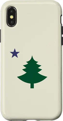 Vista 5 de Original Old Maine State Flag 1901 Pine Tree Star Case for iPhone 17
