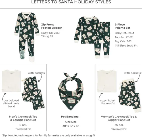 Vista 2 de Burt's Bees Baby - Conjuntos de pijamas de Navidad familiares a juego, de algodón orgánico, para niños, bebés, mujeres y adultos
