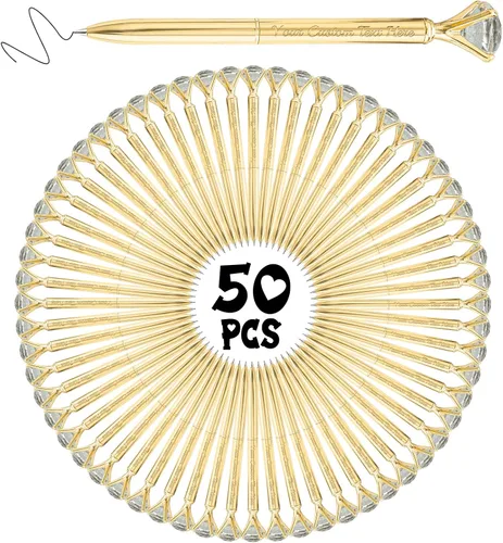 Vista 29 de Bolígrafos personalizados de diamantes personalizados con nombre a granel de metal de cristal grabado, bolígrafos divertidos brillantes a granel