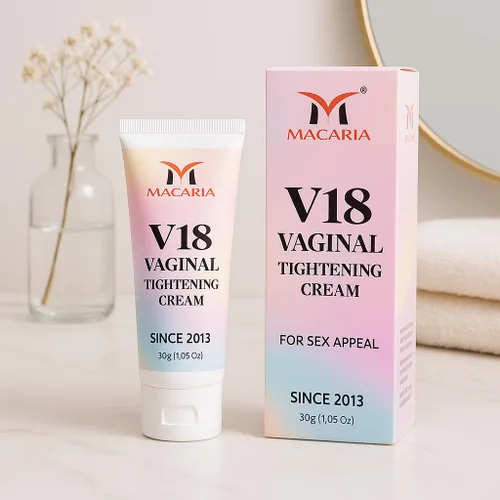 Vista 2 de MACARIA V18 - Crema tensora vaginal para mujer – Rejuvenecimiento Yoni natural y gel reafirmante íntimo – Crema de tensado femenino herbario