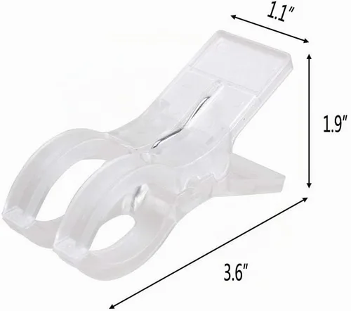 Vista 2 de WARMBUY Clips para toallas de plástico transparente, paquete de 8