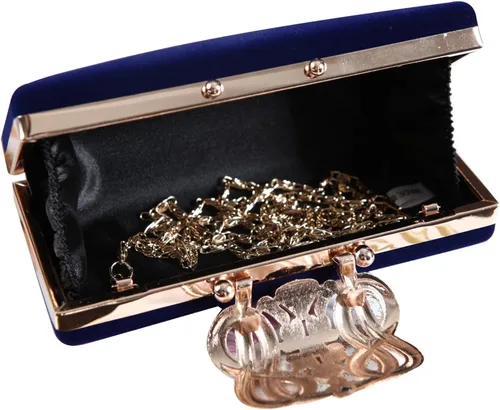 Vista 3 de Cartera de mano para mujer, cóctel, boda, fiesta, bolso de mano, Azul