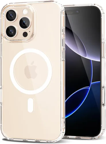 Vista 113 de oakxco Funda magnética transparente compatible con Magsafe, bonita funda delgada y transparente de poliuretano termoplástico no amarillenta, carcasa