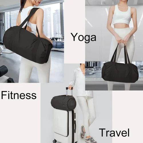 Vista 6 de Pequeña bolsa de gimnasio, bolsa deportiva impermeable para mujeres, mini bolsa de lona portátil para hombres, bolsa de entrenamiento plegable