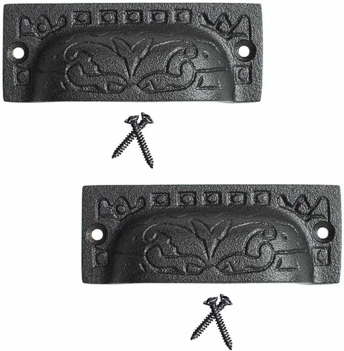 Vista 86 de Renovators Supply Manufacturing Manijas de Gabinete de 3 pulgadas de Hierro Forjado Negro Tiradores de Cajón Manijas Antiguas de Gabinete de Cocina