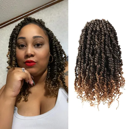 Vista 17 de Paquete de 8 paquetes de cabello de ganchillo súper corto de 6 pulgadas para mujeres negras y niños, extensiones de cabello pretrenzado suave