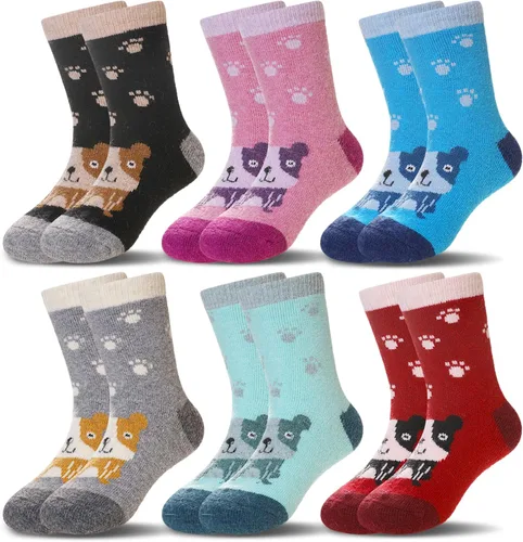 Vista 37 de Eocom 6 pares de calcetines de invierno cálidos de lana para niños y niñas