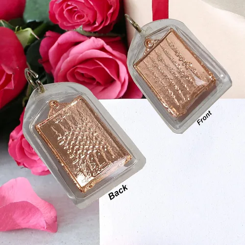 Vista 3 de Amuleto tailandés Buda colgante mágico sagrado para hombres mujeres Arjan Nu Kanpai Yantra 5 filas NAT collares ricos., Metal y plástico
