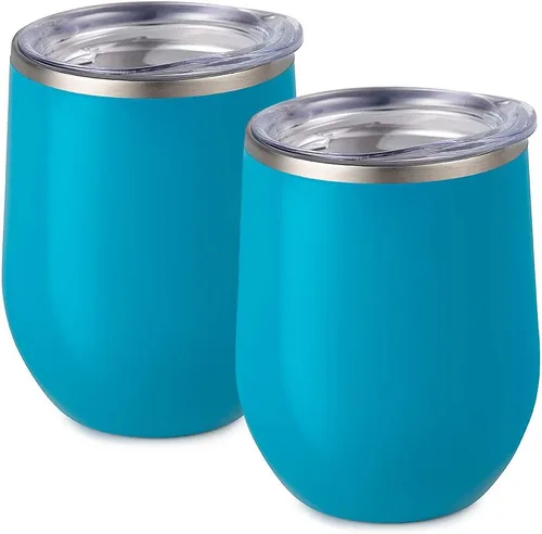 Vista 20 de Vaso de vino Maars Bev sin soporte de con paredes dobles aislantes al vacío de acero inoxidable de 12 onzas, Fucsia