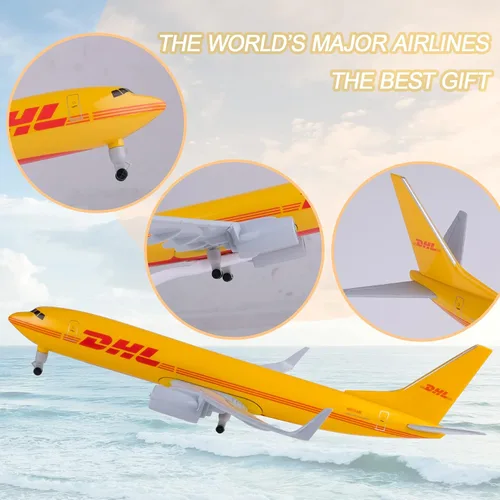 Vista 2 de Plano DHL B737 escala 1:300 - Modelo de aleación de metal para regalo y decoración