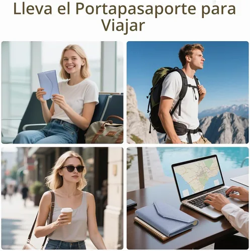 Vista 8 de ZOPPEN Cartera de viaje con bloqueo RFID multiuso (Ver.4) Portatarjetas de pasaporte y vacunación ComboTri-fold Document Organizer Travel #15 Azul