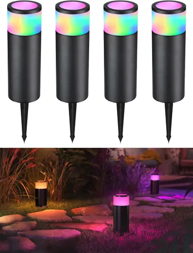 Vista 9 de LEONLITE Paquete de 4 luces de camino de bolardo de bajo voltaje, 5W 400LM, 3000K