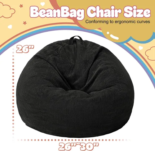 Vista 2 de HABUTWAY 2 puf de 2 pies, puf gigante para adolescentes y adultos, puf grandes con relleno de espuma viscoelástica, puf grandes con funda de pana