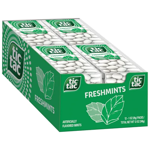 Vista 11 de Tic Tac Freshmints, mentas de aliento para llevar, mentas de bolsillo, 100 piezas, paquete de 12 unidades a granel, 1.7 onzas cada una