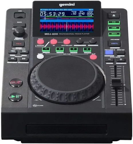 Vista 7 de Gemini Sound MDJ-500 - Reproductor de medios profesional para DJ, diseño compacto con rendimiento completo de funciones, compatible con Virtual DJ