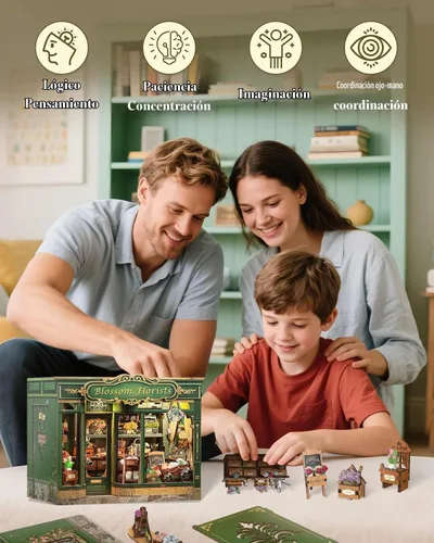 Vista 6 de Cutefun Kit de rincón de libros – Kit de rincón de librería en miniatura para adultos y adolescentes, rompecabezas de madera 3D con luz LED, regalos