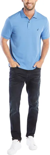 Vista 2 de Nautica Polo de algodón suave liso de manga corta para hombre