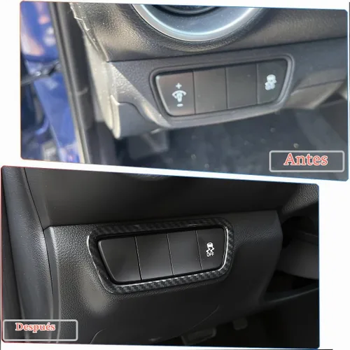 Vista 6 de MUXEE 1 pieza de interruptor de faro de automóvil, panel de botones de cubierta y moldura para Kia Forte 2019-2024 - Accesorios interiores Fibra