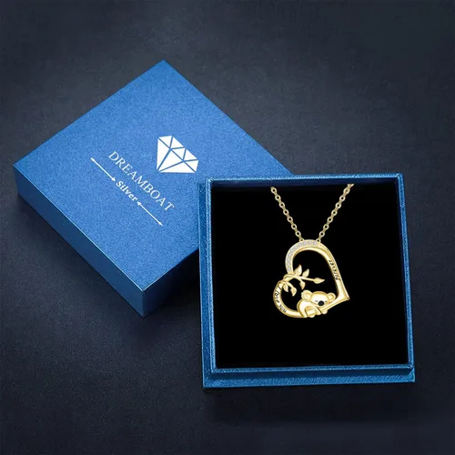 Vista 8 de Dreamboat Koala Heart Necklace for Women 925 Sterling Silver I Love You Forever Pendant Necklaces Cute Koalas Jewelry Christmas Birthday Gifts for