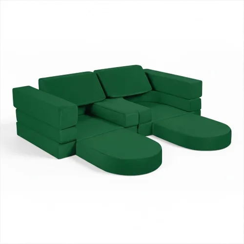 Vista 17 de Sofá modular para niños MeMoreCool – Sofá de dinosaurio de 8 piezas que brilla en la oscuridad para niños pequeños convertible en fuerte constructor