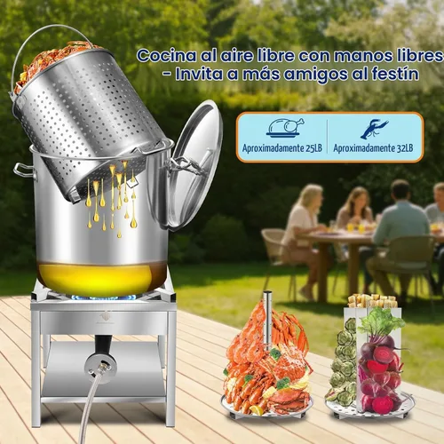Vista 4 de ARC 64QT - Olla de acero inoxidable para caldera de mariscos de cangrejo