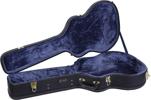 Vista 20 de Crossrock Estuche de madera para guitarra clásica de tamaño completo 4/4, diseño superior arqueado, interior de felpa, pestillos de metal Negro