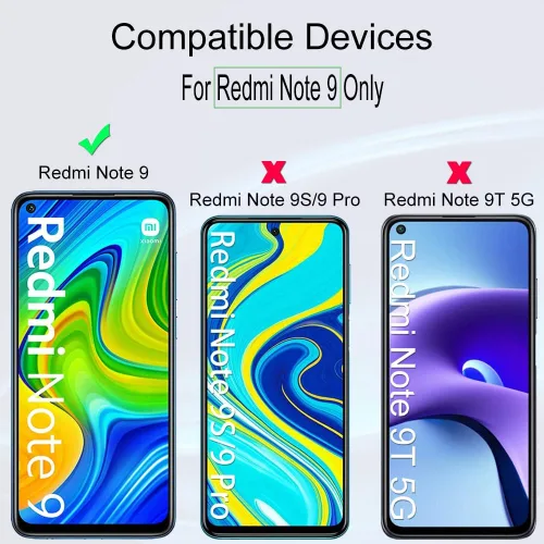 Vista 2 de Ibywind Protector de pantalla para Redmi Note 9, con 2 piezas de vidrio templado, 1 protector de lente de cámara, 1 película de fibra de carbono