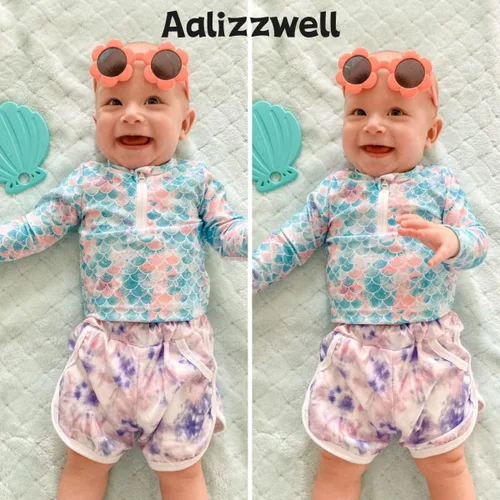 Vista 2 de Aalizzwell Pantalones cortos de verano para bebé niña