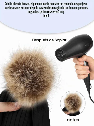 Vista 7 de Conjunto de 5 piezas para mujer de gorro, guantes y bufanda de invierno cálido, gorro de punto para salidas de esquí, gorro con pompón, calentador