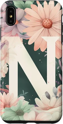 Vista 11 de iPhone 16 Beautiful Daisy Flowers Initial Letter N Monogram Watercolor Case