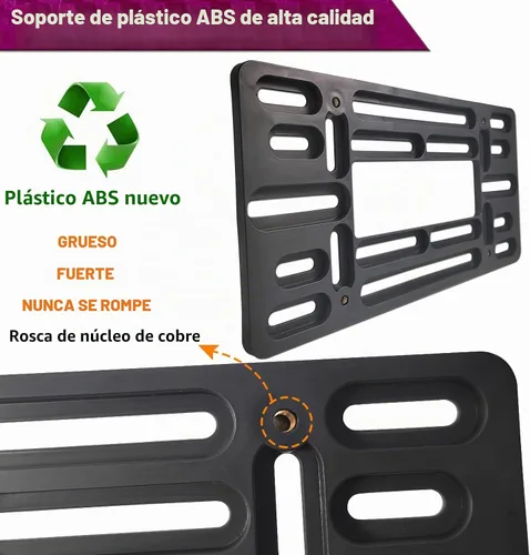 Vista 2 de ZXFOOG Kit de montaje de matrícula delantera, soporte para placa de Marco de aluminio negro