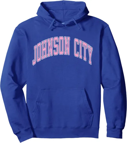 Vista 4 de Johnson City Tennessee TN - Sudadera con capucha para texto rosa, Negro