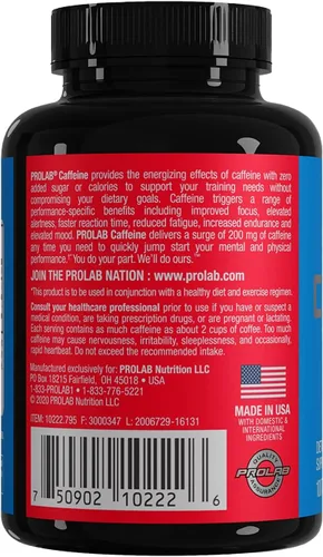 Vista 4 de Comprimidos de cafeína ProLab, 100