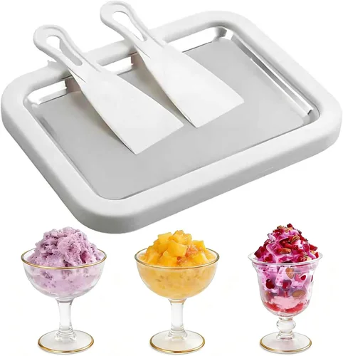 Vista 11 de Máquina de helados enrollados, nueva máquina de rodillos de helado casera, máquina de helado instantáneo, bandeja de helado rodada para actividades