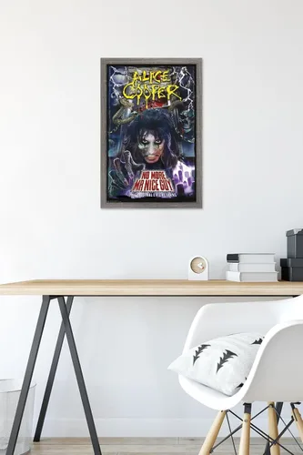 Vista 6 de Trends International Alice Cooper - Póster de pared No More Mr. Nice Guy, 14.725 x 22.375 pulgadas, versión enmarcada de madera de granero