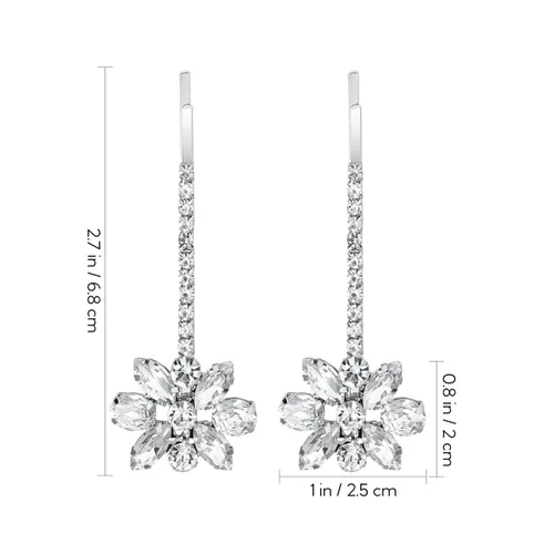 Vista 2 de Lurrose Pinzas Bobby con diamantes de imitación: horquillas decorativas para el cabello de las mujeres - Clip de pelo de novia para mujeres y niñas