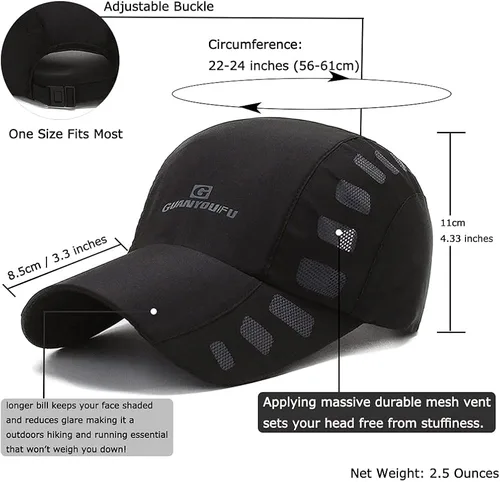 Vista 3 de CLAPE Gorra transpirable con protección UV para exteriores, ligera, de secado rápido, para deportes de verano
