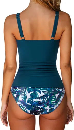 Vista 50 de SUUKSESS Traje de baño tankini sexy con efecto de realce y control de abdomen para mujer
