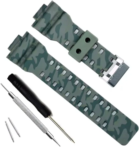 Vista 26 de My Time OliBoPo - Correa de repuesto de resina natural para reloj Casio G-Shock GD120/GA-100/GA-110/GA-100C