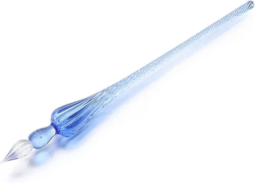 Vista 8 de Pluma estilográfica de cristal, pluma de inmersión, papelería, suministros de escritura, tinta de relleno hecha a mano, caligrafía vintage, pintura