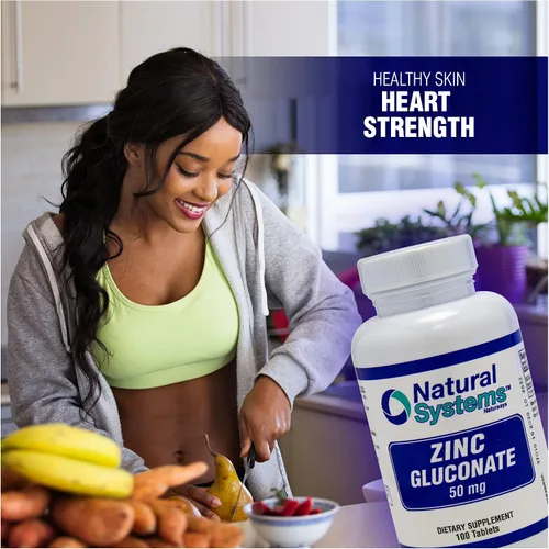Vista 6 de Natural Systems Zinc Gluconate 50 mg - Apoya tu sistema inmunológico - Ayuda a la fuerza ósea y muscular - Minerales elementales para tu dieta
