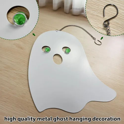 Vista 3 de Ghosts - Decoraciones de Halloween para exteriores, paquete de 3 fantasmas colgantes de 21 pulgadas para uso en interiores y exteriores BVLFOOK
