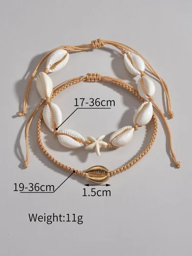 Vista 5 de Verdusa Juego de 2 pulseras de tobillo para mujer, cadena de tobillo ajustable, joyería para pies